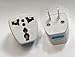 Power Plug Adapter (2PCS Pack),with Grounding Pin,EU Europe,UK,Asian,Australia,China,Japan to USA Travel Adapter Converter AC,Travel All The World,2 Flat Pin Outlet Adapters (White)