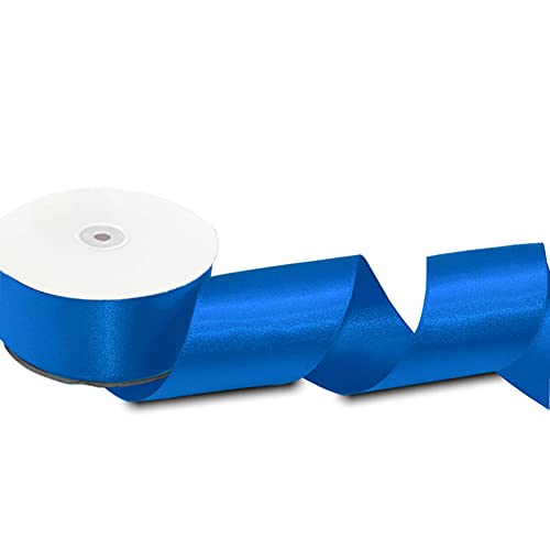 Image of Solid Color Double Faced Blue Satin Ribbon 1-1 /2 inch X 25 Yards, Ribbons Perfect for Crafts, Wedding Decor, Bow Making, Sewing, Gift Package Wrapping and More