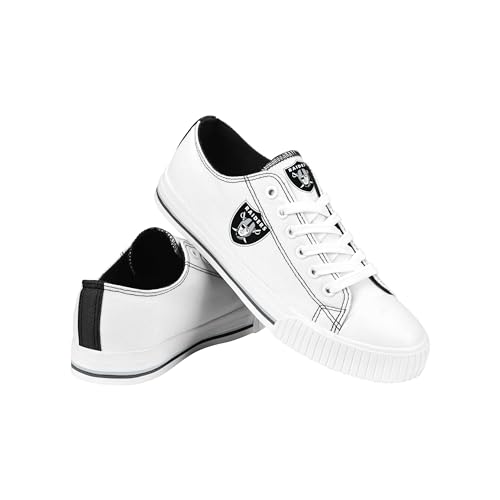 Image of FOCO NFL Womens NFL Ladies Fashion Team Big Logo Low Top White Canvas Sneakers Shoes