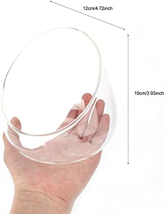 Yardwe Slant Cut Bowl Glass Vase Clear Round Globe Planter Terrarium Orb Candy Dish Fruit Jar Flower Floral Container for Home Office Decorations