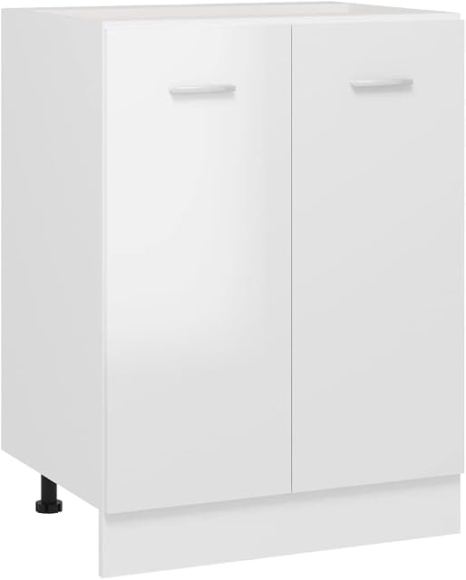 vidaXL Bottom Cabinet Furniture Dining Room Equipment Storage Side Cabinet Cupboard Buffet Organiser Stand Sideboard High Gloss White Engineered Wood