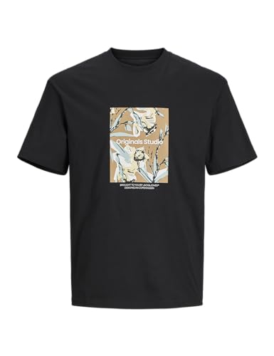 JACK&JONES PLUS Jorsequoia tee SS Crew Neck Pls Camiseta, Negro, XXXL para Hombre