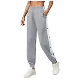 Generisch Reha Hose Herren Seitlich Zu Öffnen,Graue Jogginghose Herren Baggy,Jogginghose Damen Kurzgröße,Schlupfhose Kurzgröße,Bequeme Atmungsaktiv Seitlicher Knopfleiste Sportswear Sweatshos