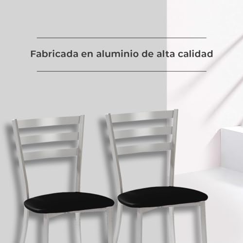 ASTIMESA SCALMNE Dos sillas de Cocina, Metal, Negro, Altura de Asiento 45 cms - imagen 3