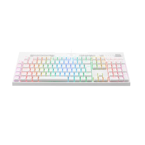 TECLADO OPTICO GAMER BRAHMA PRO RGB BRANCO SWITCH AZUL