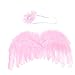 Amosfun Oggetti di Scena per Foto Del Bambino Costume Piuma Angelo Ala Fiore Fascia Set per Neonato Cento Giorni Fotografia Vestito Regali Baby Shower (Rosa)