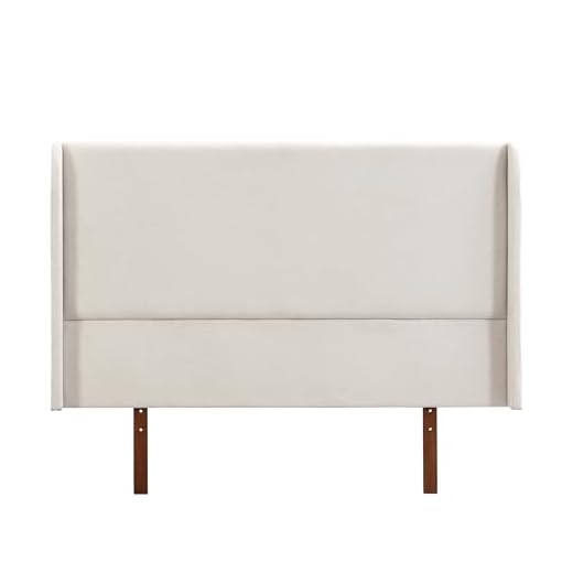 GDFStudio Ceyety King Size Wingback High Headboard, Upholstered Linen Fabric Headboard, Bamboo Wood, Easy Assembly, 48''H, Tan