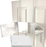 Floxsee Portable Tri-Fold Mirror Home/Travel (White) 3 Way Mirror Hair, Makeup, Back of Head, Coloring, Styling, Cutting, Gifts for Men/Women