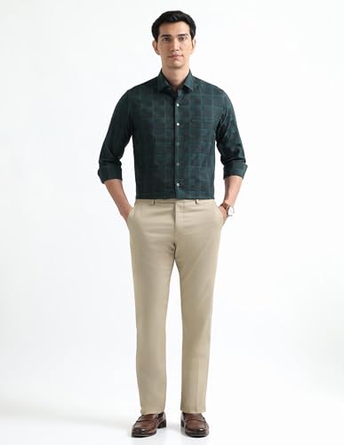 Image of Arrow Checked Slim Fit Mens Formal Shirt - Cotton, Breathable & Comfortable, Full Sleeves Shirts for Men