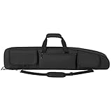 DULCE DOM Double Rifle Case, 38 inch Soft Gun Tactical Bag for Shooting Range, Movable Divider for 1 or 2 Gears, Multiple Magazine Pouches & Accessory Bags