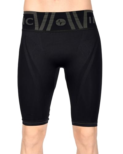 Photo de Iron-ic, Short de compression I-Power Performance unisexe | Idéal pour le sport, le fitness et la course à pied, Noir Ii, S-M