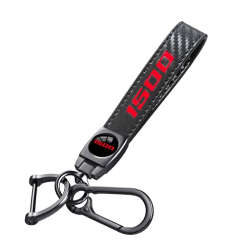 QZXIAOGU Carbon Fiber Style Car Keychain 1500 Emblem Microfiber Leather Key Chain Compatible with Dodge RAM 1500 Accessories (1500)