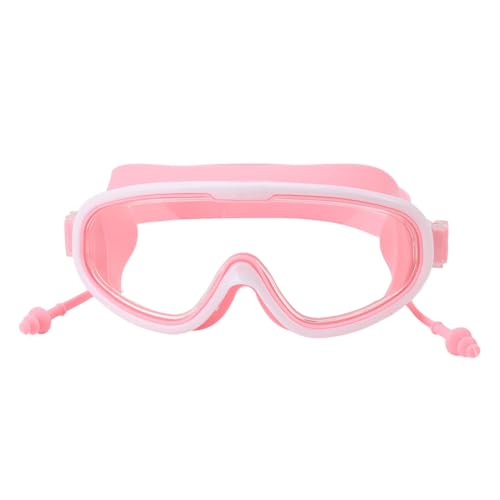 SPYMINNPOO Kids Swimming Goggles, Non Fog Lenses Adjustable Frame with Nose Clip Seal Textured Strap for Kids (White