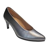 ARIADNA SÁNCHEZ Zapatos de Salón Mujer Cora, Cómodos 24 Horas para Fiestas. Calzado de Piel Fabricado en España Tacón Alto (Plomo, Sistema Tallas Calzado EU, Adulto, Números, Ancho, 40)