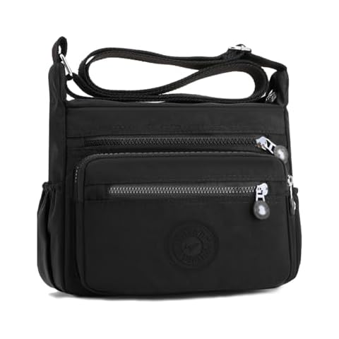 WITERY Crossboby Bags for Women - Nylon Waterproof Shoulder Bag Lightweight Small Messenger Bag Pocketbooks, Ladies Multi-Pocket Medium Crossboby Purses Tote Handbag for Travel/Work/Everyday Use Cover