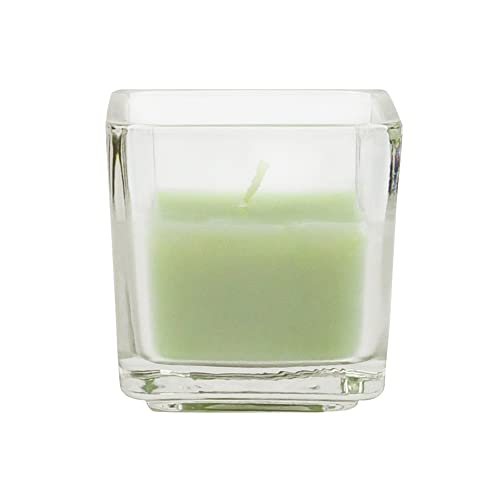 Zest Candle 12-Piece Votive Candles, Sage Green Square Glass #TOP8