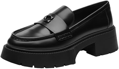 COACH Mocassins femininos Leah Platform, Preto, 34 | Amazon.com.br