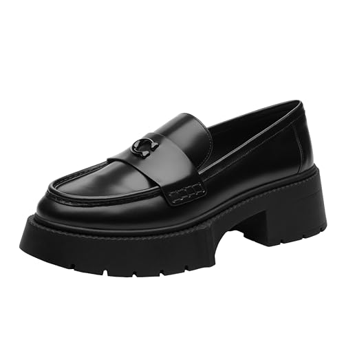 Coach Women's Leah Platform Loafer, Black, 10