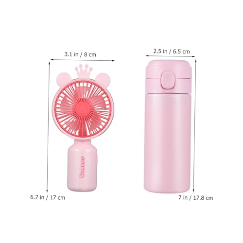 Serviette de visage et ventilateur rose anti-chaleur fille - 3