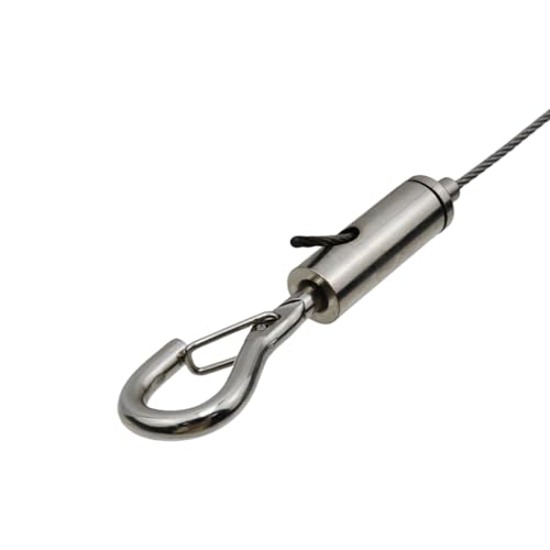 Image of 2 Pack 6.5ft Stainless Steel Picture Hanging Wire Rope with Hook, Adjustable Heavy Duty Hanging Rope for Hang Picture, Photo Frames, Light Lamp, Hardware, Mirror, Curtain, Clothes, Wall Art