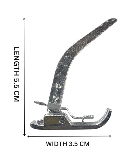 Image of ZENITH Kint Pressure Foot Snap on Type for Automatic Electric Low Shank Sewing Machines Suitable for Usha Janome Brother Singer etc Steel Finish (Kint Foot)