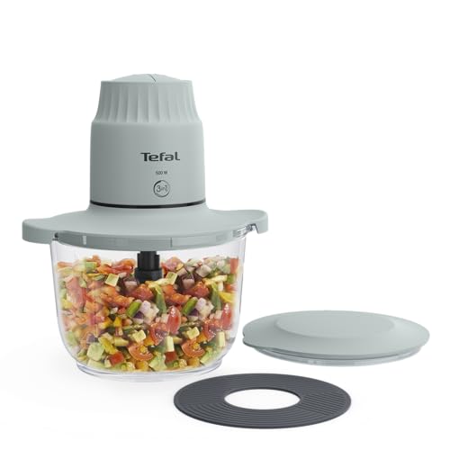 Tefal XXL Electric Chopper, 2L Durable Heat Resistant Glass Bowl, Storage Lid, 4 Stainless Steel...