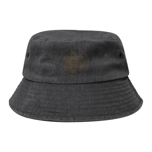 Metatron's Cube Bucket hat - Cotton Sun hat - Unisex