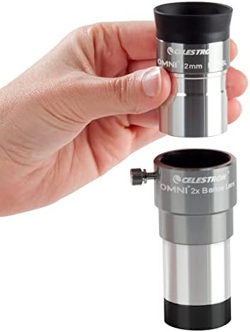 Celestron 93326 Omni Barlow Lens, Silver, 2 x 1.25 Inch