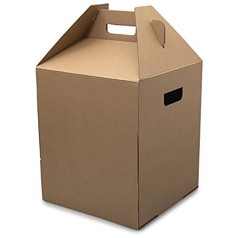 CIRAVI Lot de 6 boîtes à gâteaux en carton haut avec poignée pour le transport de gâteaux à 2 et 3 couches - Boîtes marron en kraft - 30,5 x 30,5 x 35,6 cm (debout) / 41,9 x 30,5 x 2 cm (pliées) Cover