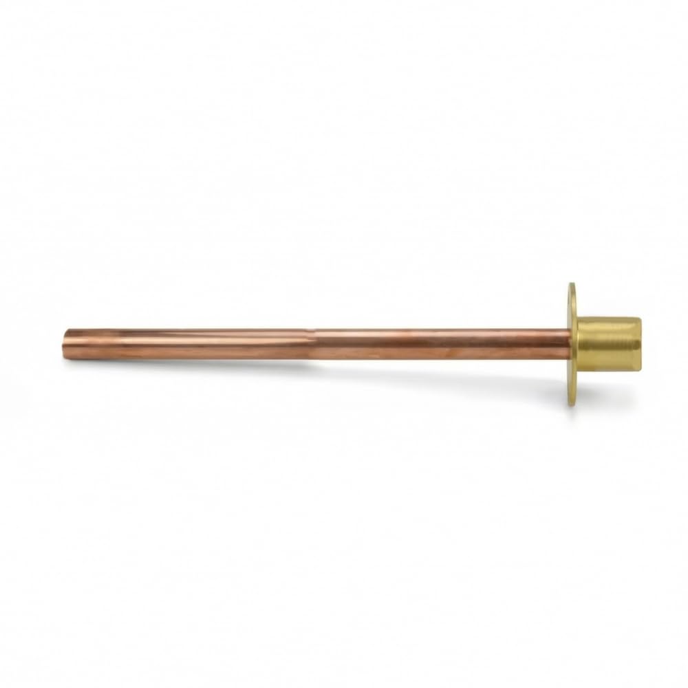 LavaTap Outside Tap Wallplate Through Wall Flange 15 mm Copper Pipe 1/2 Inch BSP Female Connector for Garden Tap Outdoor Tap Installation (350mm)