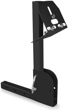 Multi Functional Foldable Trailer Hitch Spare Tire Carrier Adjustable Hitch Fit for 2 Inch Receive Mount Compatible with 4 & 5 & 6 Lugs Trailer Wheels