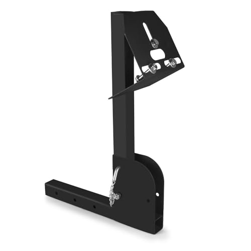 Multi Functional Foldable Trailer Hitch Spare Tire Carrier Adjustable Hitch Fit for 2 Inch Receive Mount Compatible with 4 & 5 & 6 Lugs Trailer Wheels