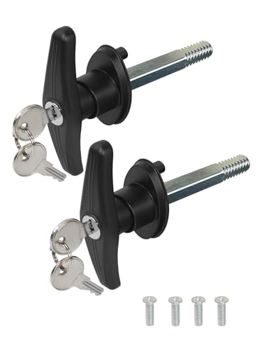 Quality Life Truck Cap T-Handle Lock for Camper Shell Replacement Locking Latch Parts Truck Bed Topper Door Locking Accessories Kit with Keys - L&R