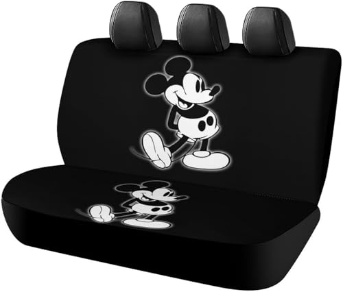 ミッキーマウス (4) カーシートカバー 車シートカバー 後部座席用 シート保護 おしゃれ カー用品 軽/普通車 汎用 後席クッションカバー 人気 キャラクター 四季通用