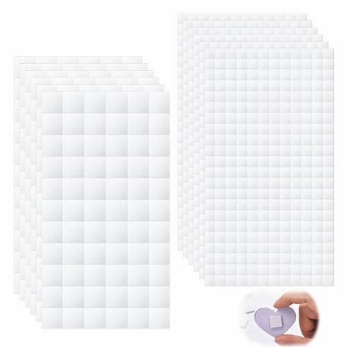 Lot de 12 Pastilles Adhésives 3D, Tampons Adhésifs en Mousse Double Face Pastilles Adhésives Double Face Pastille Adhésive Prédécoupées Points Adhésifs Carrés pour Scrapbooking(6 × 6 mm, 12 × 12 mm)