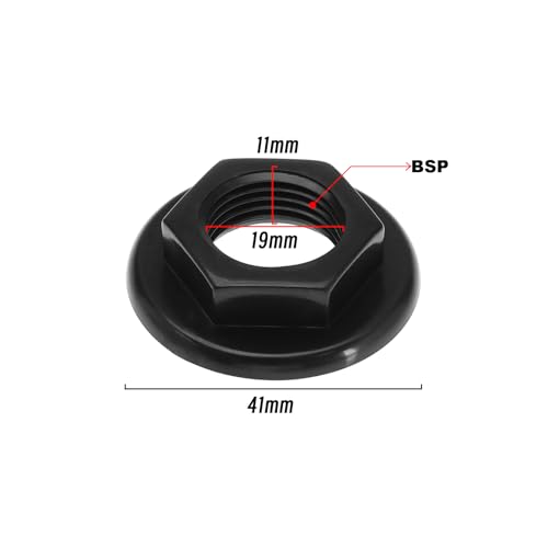 EMSea 4Pcs Sink Tap Back Nut 1/2 BSP Plastic Back Nuts Accessories for Bathroom Basin Taps Mixers Round Faced Flanged Back Nuts Home tools Black