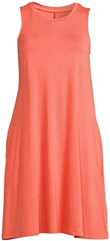 Time and Tru Women's Sleeveless Knit Dress, Orange Mango, Large :  Amazon.sg: Fashion
