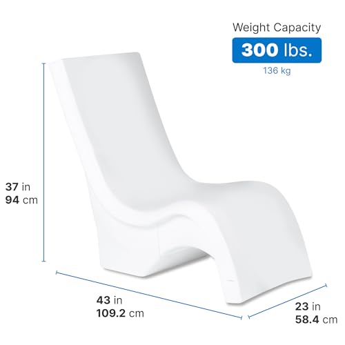 Image of Step2 Vero Pool Chair, Fade-Resistant, Waterproof Patio Furniture for Sun Shelf, Use in Pools up to 15-Inches of Water, Weighted, 43 inchD x 23 inchW x 37 inchH, Resin, White
