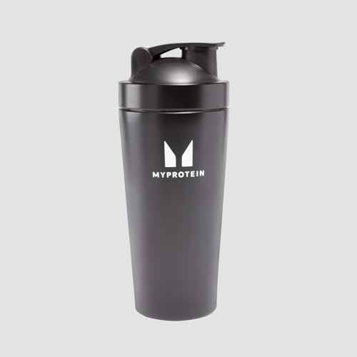 Myprotein Shaker in metallo nero – 750 ml shaker fitness durevole, ergonomico e sostenibile, frullati senza grumi, leggero e robusto, ideale per polvere proteica e bevande sportive