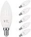 WTL Żarówka LED E14, odpowiednik 40 W (5 W), 6500 K ciepła biel, 400 lm, bez możliwości ściemniania, żarówka świecowa C37 z małą śrubą Edisona do wentylatora sufitowego |6 sztuk [klasa energetyczna A+]