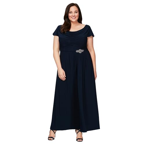 Image of Alex Evenings Women's Long Cowl Neck Mother of The Bride Dress