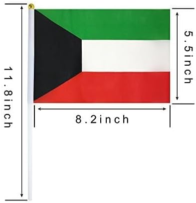 5 Pack Kuwait Mini HandHeld Stick Flag,Suitable For Various Holiday Parties,And National Flag Day. image 4