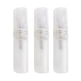 スプレーボトル ガラス 製 3本セット 3ml 5ml 小分け アロマ 香水 容器 詰め替え 透明 ホワイト フロスト ミスト アトマイザー 加湿 アルコール対応 3ml,クリア