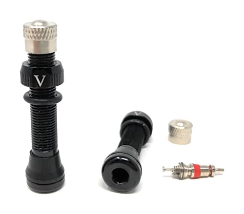 VeloTubes Tubeless Schrader Valves - 40mm Black