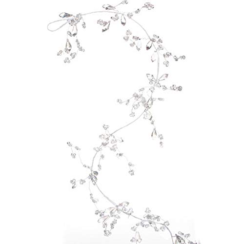 Darice VL19041 AB Faceted Bead Cluster Mix Wedding Garland, White, 6-Feet