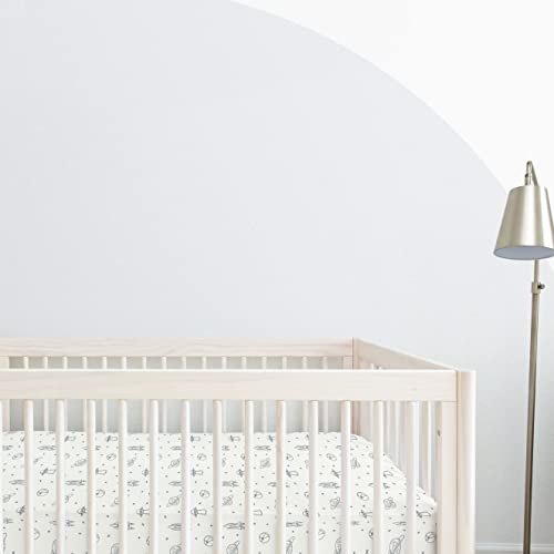 Makemake Organics Organic Crib Sheet Gots Certified Organic Cotton Crib Sheet Fitted & Pillowcase Buttery Soft Breathable Natural Dyes Baby Toddler Bed Sheet Set (Astronaut Blue) #TOP3