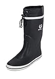 MADSea Langschaft Gummistiefel Classic High in schwarz für Damen und Herren mit Nylonstulpe und Schnürung mit Kugelverschluss