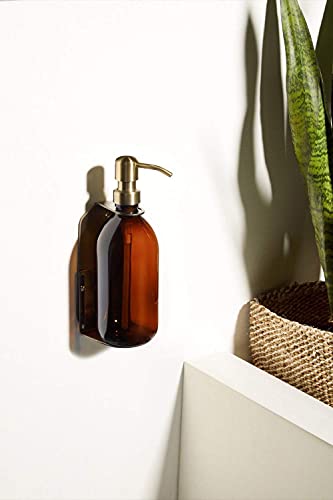 Kuishi Wall-Mounted Brass Soap Dispenser Bracket | 250-300Ml Single Bottle Holder For Kitchen Bathroom | Resist Corrosion & Markings | Ideal For Home Hotel & Commercial Use - Bottle Not Included #TOP4