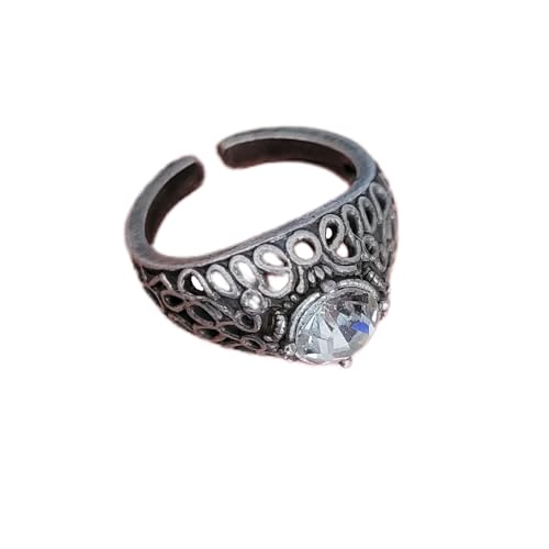 Image of MYAROMA FINDINGS Bloodline Annalise engagement ring, alloy antique silver inlaid with gemstones, Cosplay animation peripheral bracelet