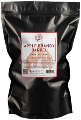 Midwest Barrel Company Authentic Barrel BBQ Smoking Wood (Apple Brandy) – Genuine Apple Brandy Wood Chips for BBQ, Grilling, and Smoking